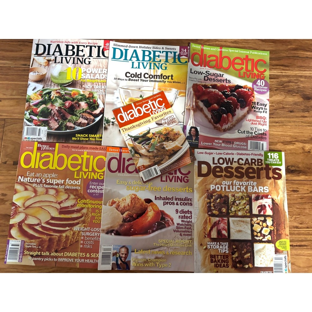 Better Homes and Gardens Diabetic Living Magazine Lot Low Carb Dessert Recipes